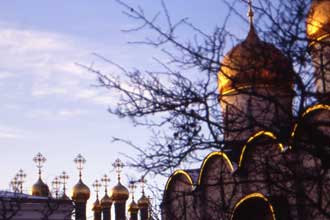 Kremlin cathedrals close up